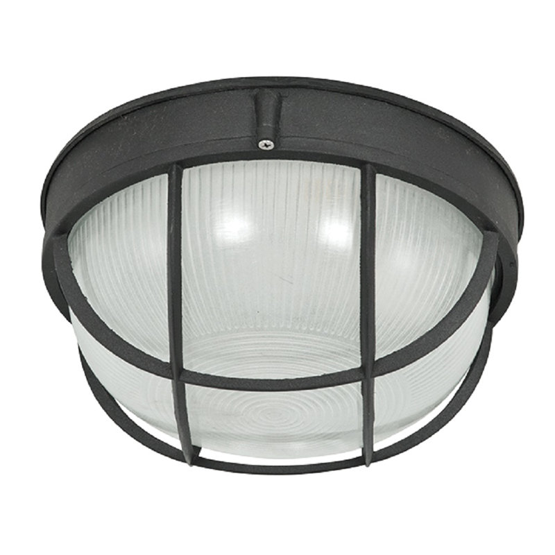 Cast Aluminum Round Bulkhead Fixture - Black