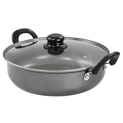 Poêle à frire antiadhésive en aluminium 12 po avec couvercle Gibson