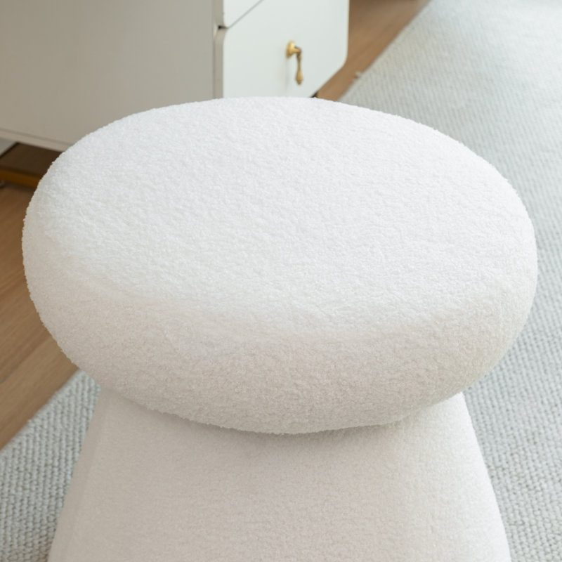 Repose-pieds avec tabouret décoratif, Blanc