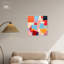 Art abstrait géométrique sur toile de formes carrées rétro par Art Remedy-104439302-104439285