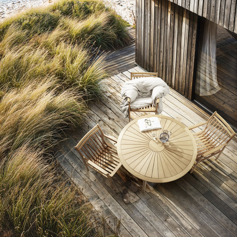 Sammen Outdoor Round Teak Garden Table