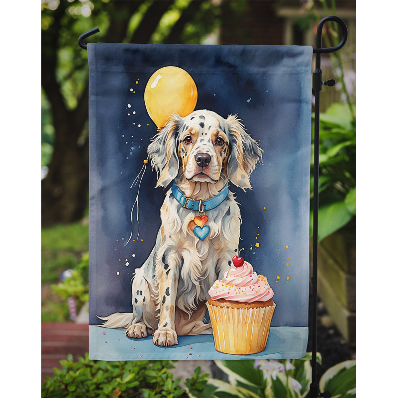 Drapeau de jardin «Happy Birthday», Setter anglais