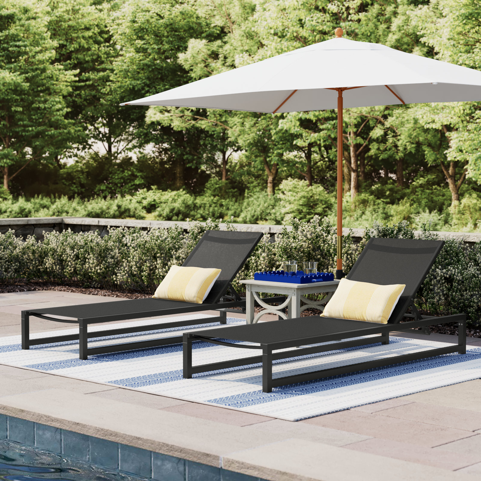 Lindenberg Sun Lounger Set , Black