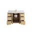 Chêne blanc Elizabeth X P 22 po D Meuble-lavabo simple avec 2 po Marbre de Carrare