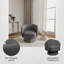 Fauteuil pivotant moderne Taccarra, fauteuil tonneau rembourré avec rotation à 360 degrés, fauteuil lounge avec base en pin pour salon, chambre, bureau-1484986924