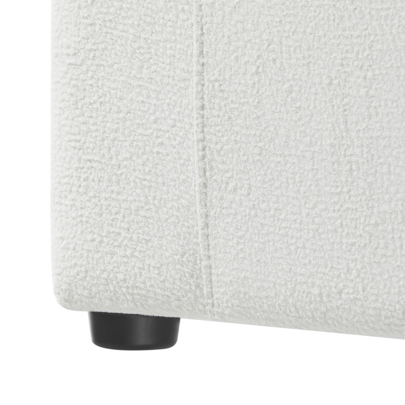Chaise d'appoint en coin Mchargue, Polyester ivoire