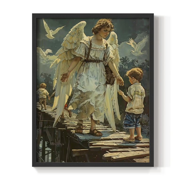 Religious Series CDXLII, reproduction encadrée - bois massif, Noir, noir, noir, noir, H 30 po x l 24 po