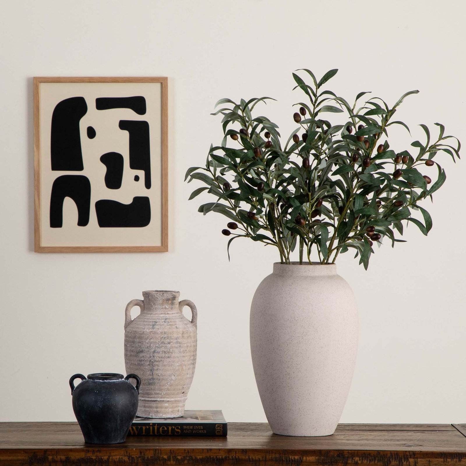 28in. Artificial Olive Stems, Set of 3