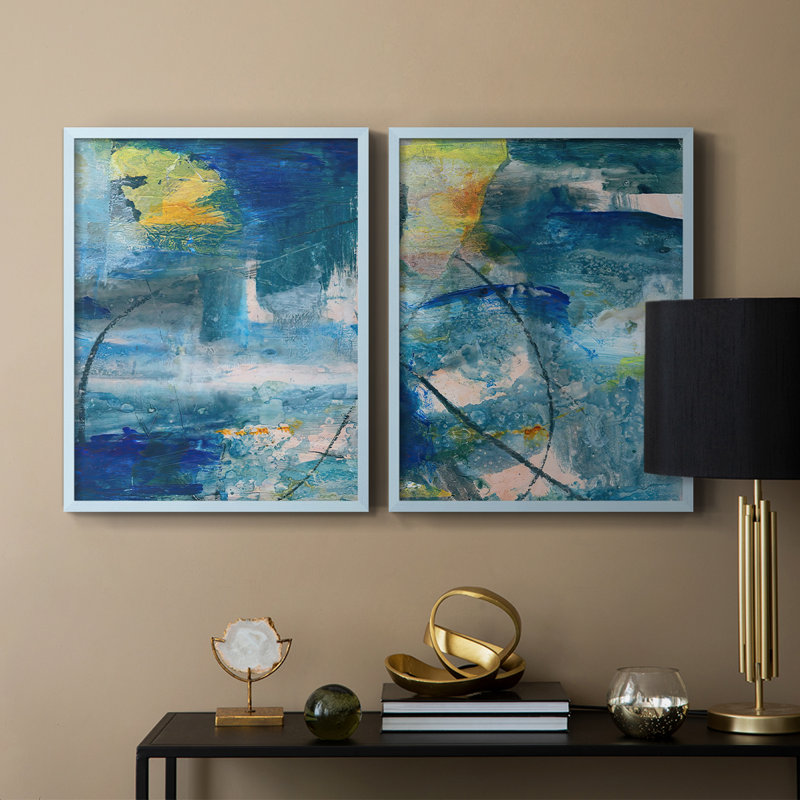 «Spring Winds I», reproduction encadrée de qualité supérieure - prête à être accrochée - aucun clou requis - aucun clou requis