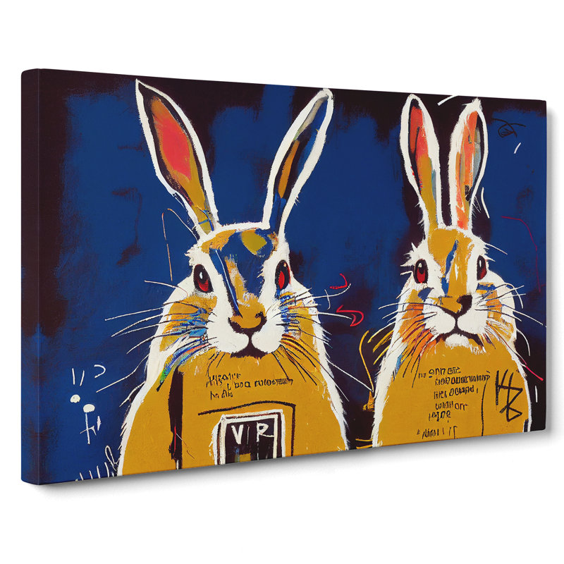 Graffiti Hares Abstract - Wrapped Canvas, 35cm H x 50cm W x 3cm D