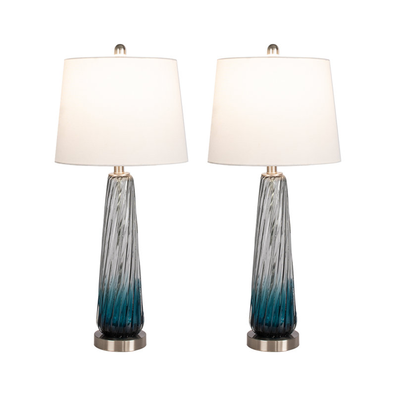 Aislin 28.75" Gradient Blue Bedside Table Lamp Set