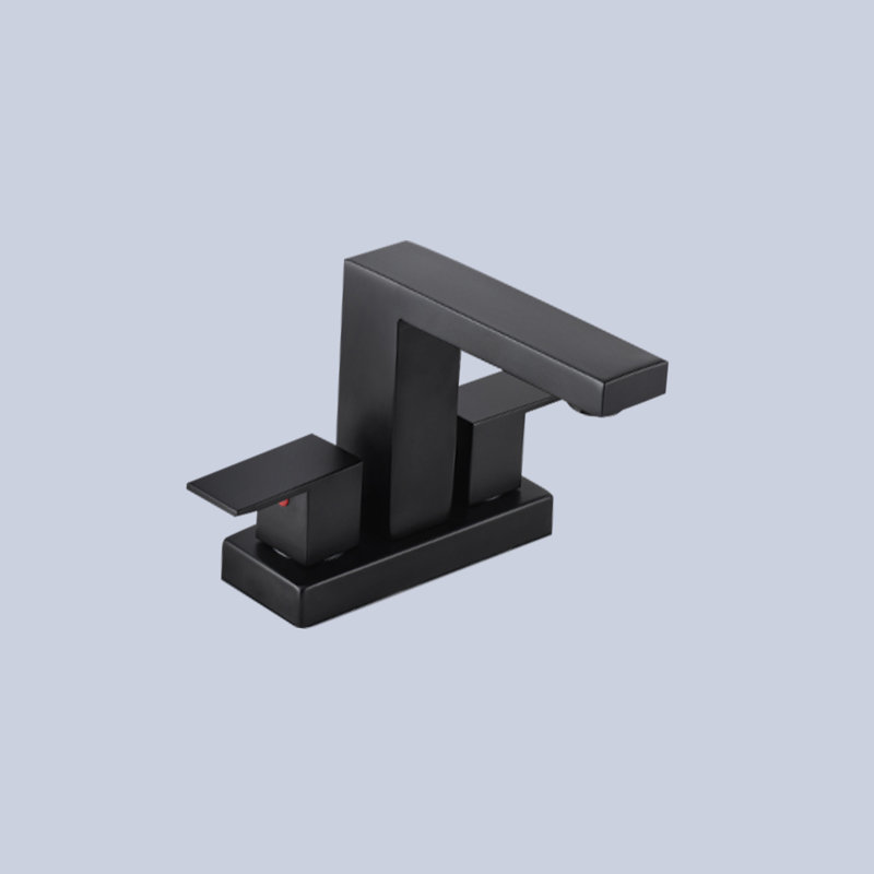 Robinet pour salle de bain à 2 poignées Centreset, Noir mat