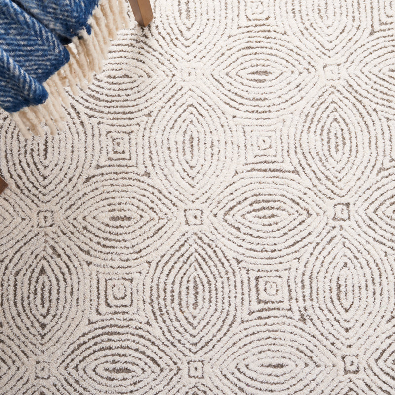 Reinhild Hand Tufted 0.8 Wool 0.2 Cotton Geometric Rug, Rectangle 5' x 8'