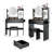 17" Round LED Mirror Vanity Table+Cushioned Stool-784137889