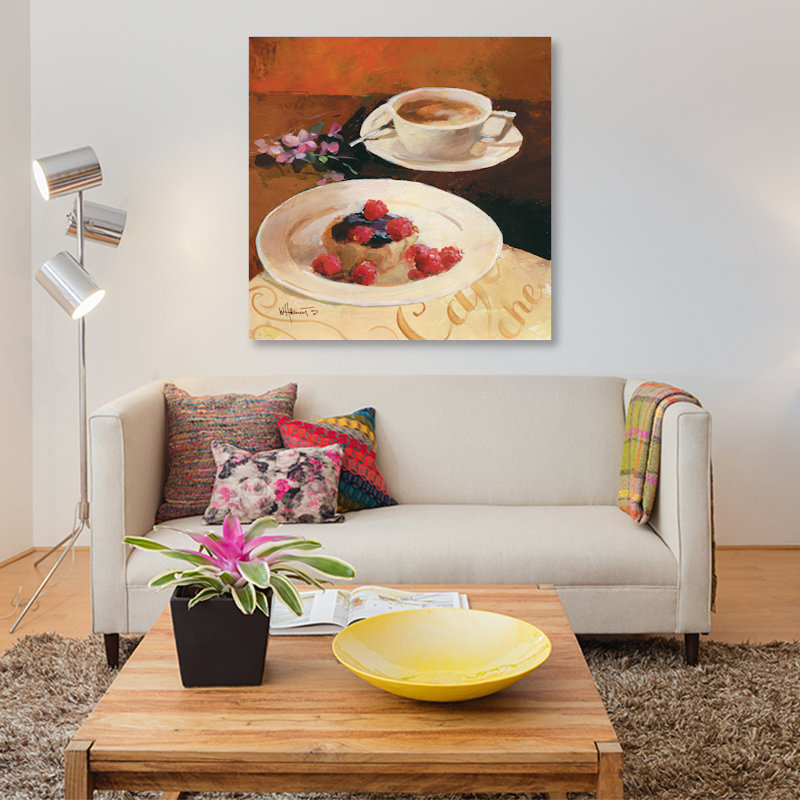 «Cafe Grande IV» par Wrarap Canvas - reproduction d'art sur toile tendue avec châssis, H 37 po x l 37 po x P 1,5 po
