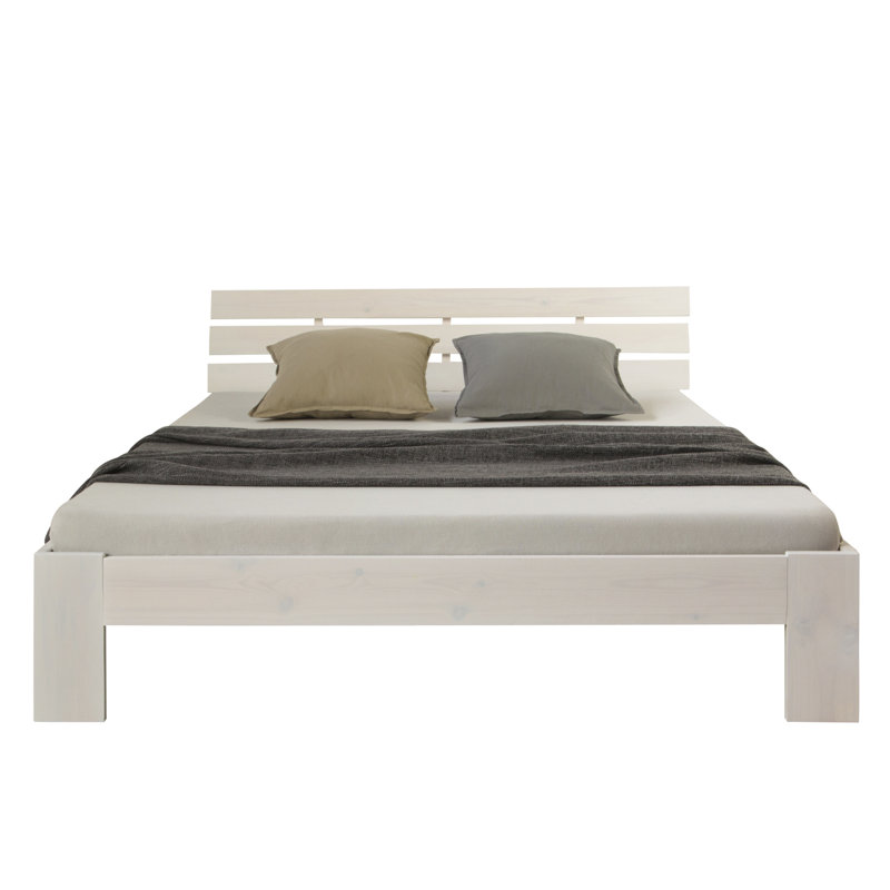 Mirielle Solid Wood Bed, 160 x 200 cm, White