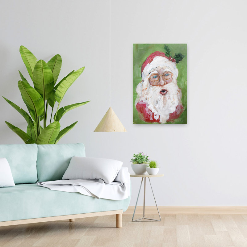 Art hivernal contemporain fantaisiste abstrait Jolly, H 24 po x l 16 po