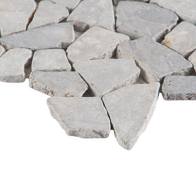 Picturesque Tumbled 11.81 in. x 11.81 in. Grey Floor and Wall Mosaic (0.97 sq. ft. / Sheet), Grey