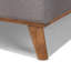 Lit à oreilles tapissier Devises, grand lit, beige clair / noyer H 41,9 po x L 87,2 po x l 89,57 po Devises-1650932001-1650932007