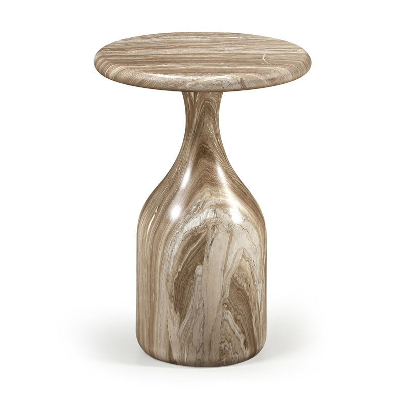 Table de bout Savona, 18 po de hauteur, Beige Marbled Finish