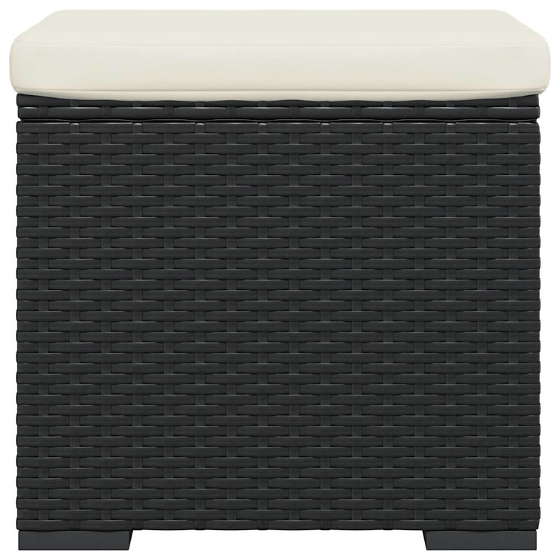 Ottomans with Cushions Garden Footstool Patio Footrest Poly Rattan