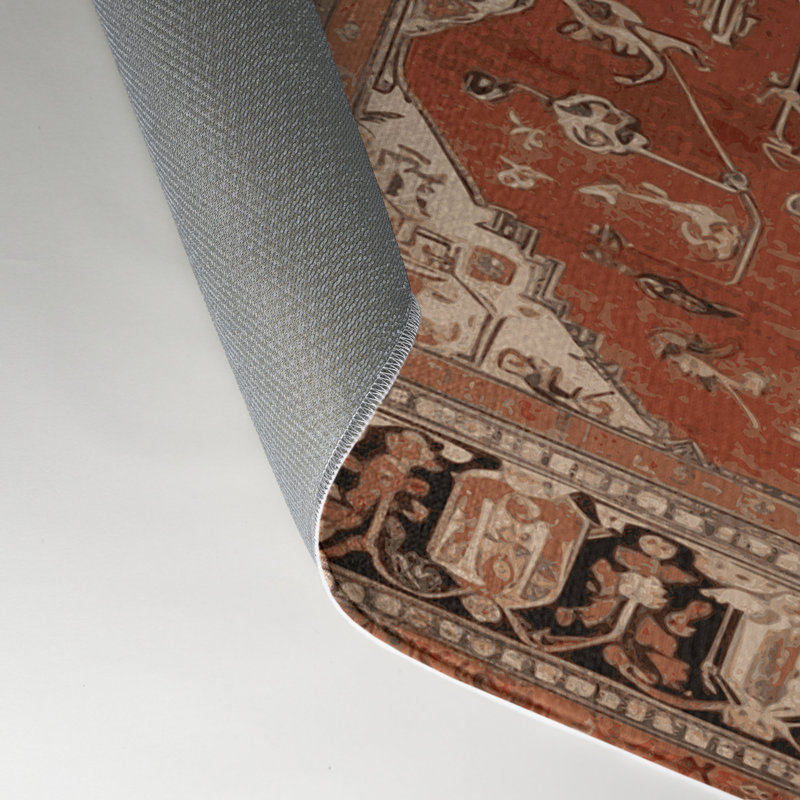 Tapis d'intérieur et d'extérieur brun Persian, Rectangle 9 pi x 12 pi