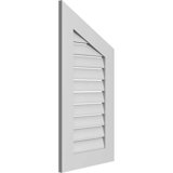 Half Peaked Right Surface Mount Signature Urethane Functional Gable Vent 6/12 Pitch, Primed Tan