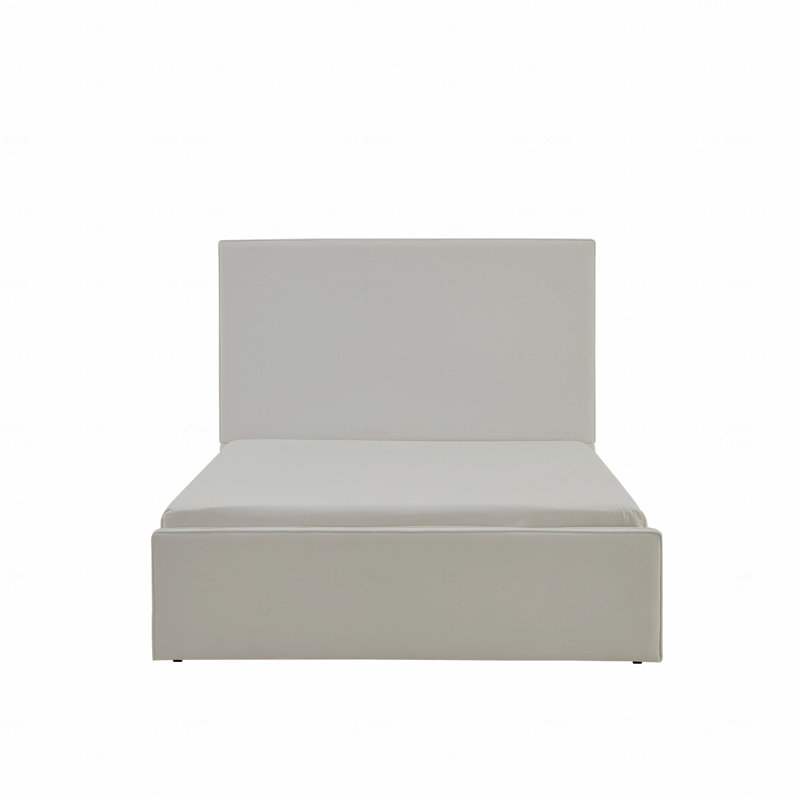 Grand lit plateforme tapissier avec tête de lit de 52 po de hauteur, structure de lit en lattes de métal en microsuède de coco, aucun sommier requis
