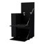 Chariot-bar noir polyvalent pour recevoir avec forme et roues rectangulaires élégantes pour la cuisine