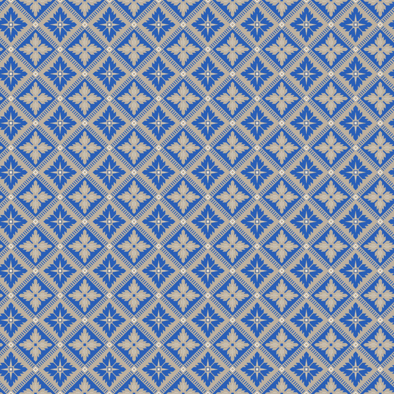 Papier peint Boroka, Cobalt; cobalt