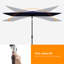 Dorbad 78'' Rectangular Lighted Tilt Market Umbrella-1634081121