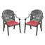 Paire de sièges de patio en aluminium coulé, 2 pièces, noir et anticorrosion, sièges rembourrés confortables, siège à coussin de glissement, structure rouillée, coussins, pied de réduction du bruit