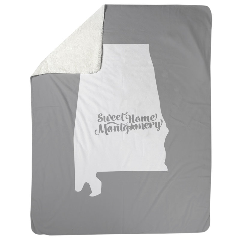 Jeté polaire de montgomery alabama, l 52,5 po x L 62,5 po, Gris