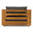 Santorini - Outdoor Grey Olefin Fabric + Natural Teak Sofa Set