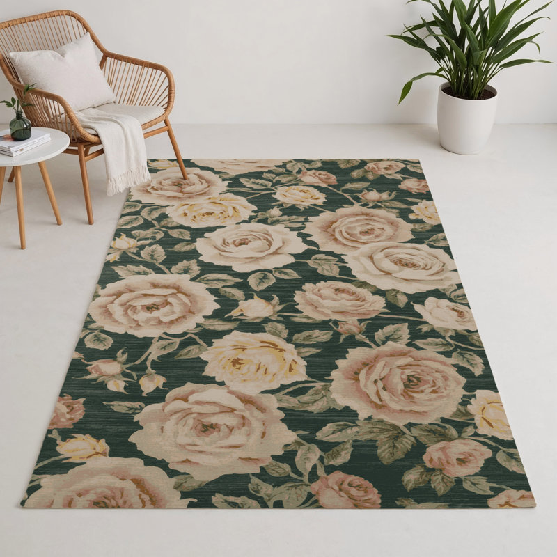 Tapis beige d'intérieur et d'extérieur Botanical, Rectangle 9 pi x 12 pi