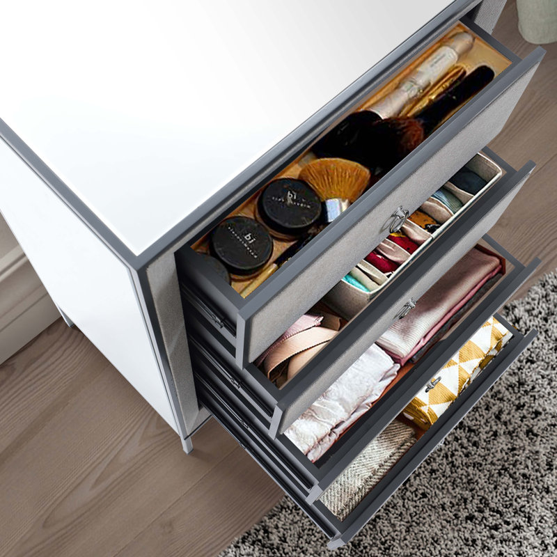 Jannike Mirrored 4-Drawer Dresser