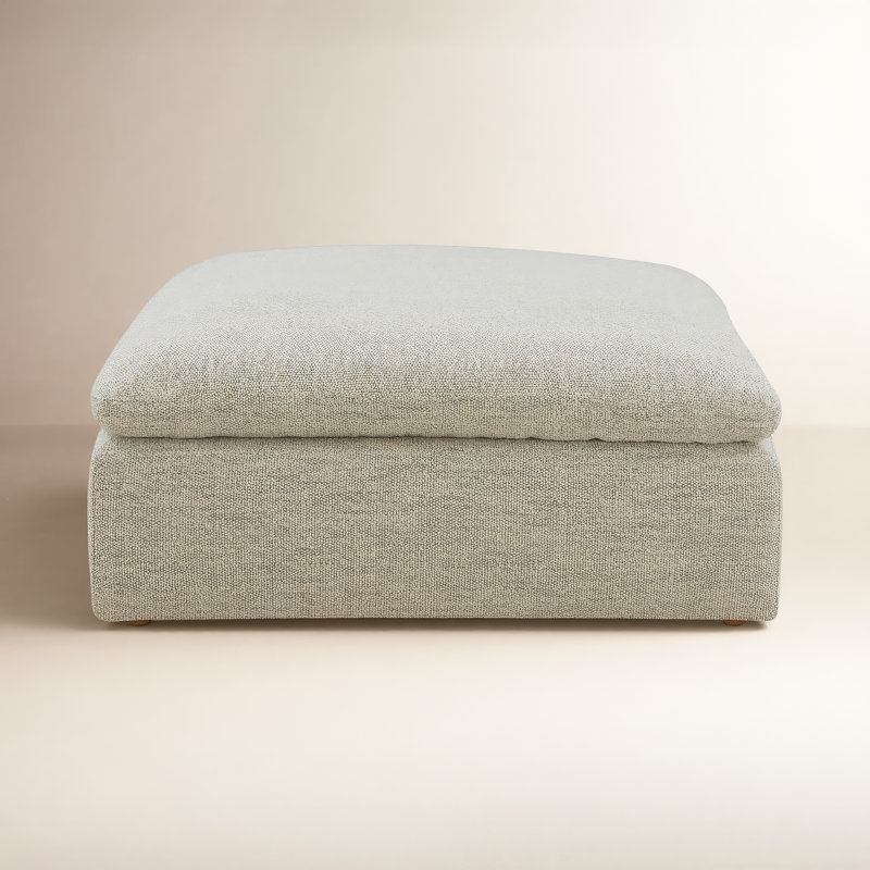 Tila Performance Fabric Ottoman, Light Gray Livesmart®