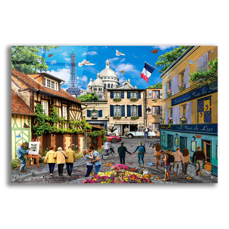«Red» Barrel Studio «Paris» par Chris Dobrowolski, art mural en verre acrylique, H 24 po x l 36 po x P 0,2 po