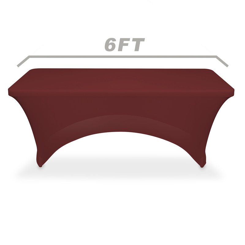  Solid Color Polyester Wedding Tablecloth, Burgundy, 72" x 30"