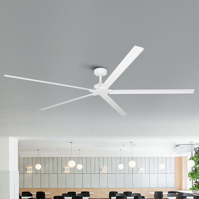  72" / 84" Full Aluminum Waterproof Outdoor Indoor Large Ceiling Fan with Remote Control, Modern Industrial Wet Rated 6-Speed Reversible DC Motor Gazebo Ceiling Fan without Light
