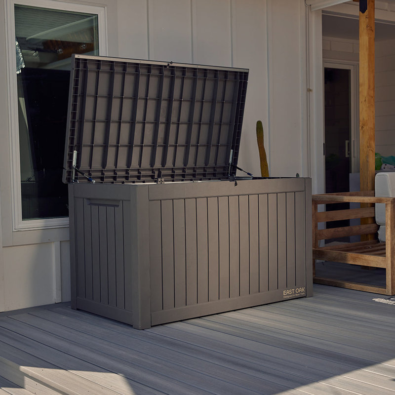 Gray Lockable 180 Gallon Plastic Deck Box