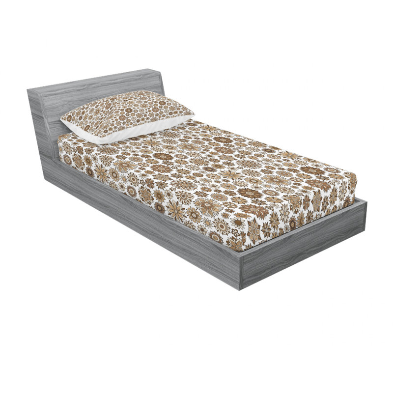 Microfiber Floral Sheet Set, Twin XL Sheet Set with Fitted Sheet