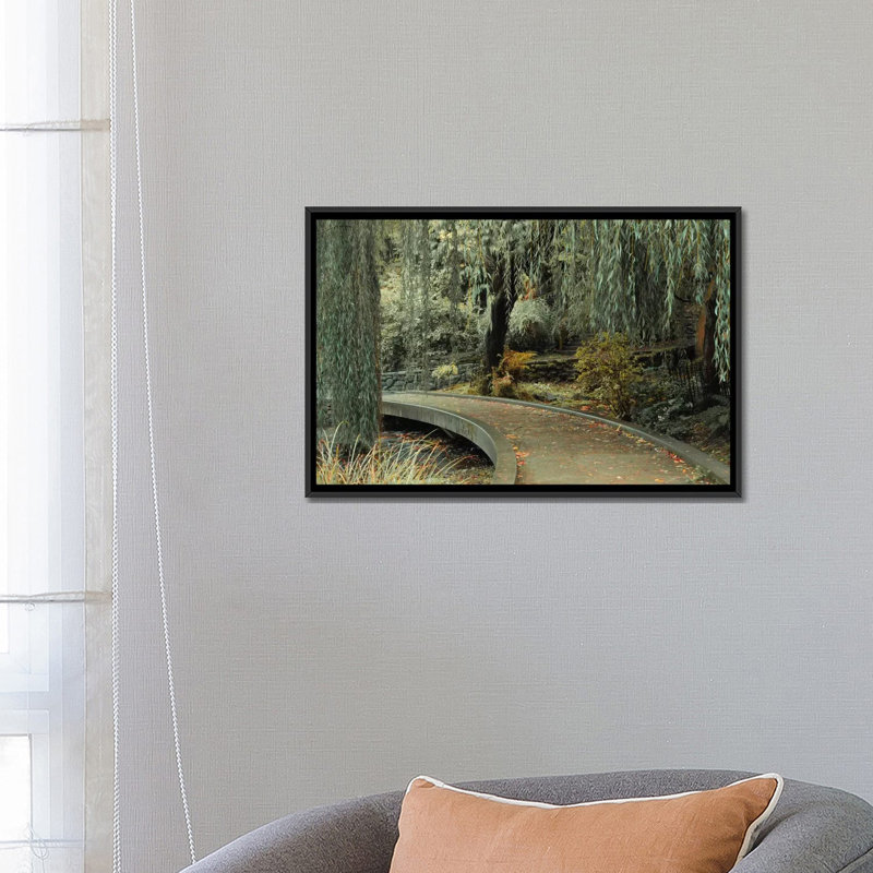 Garden Path by Don Schwartz - Wrapped Canvas Print, 18" H x 26" W x 1.5" D, Black Framed Canvas