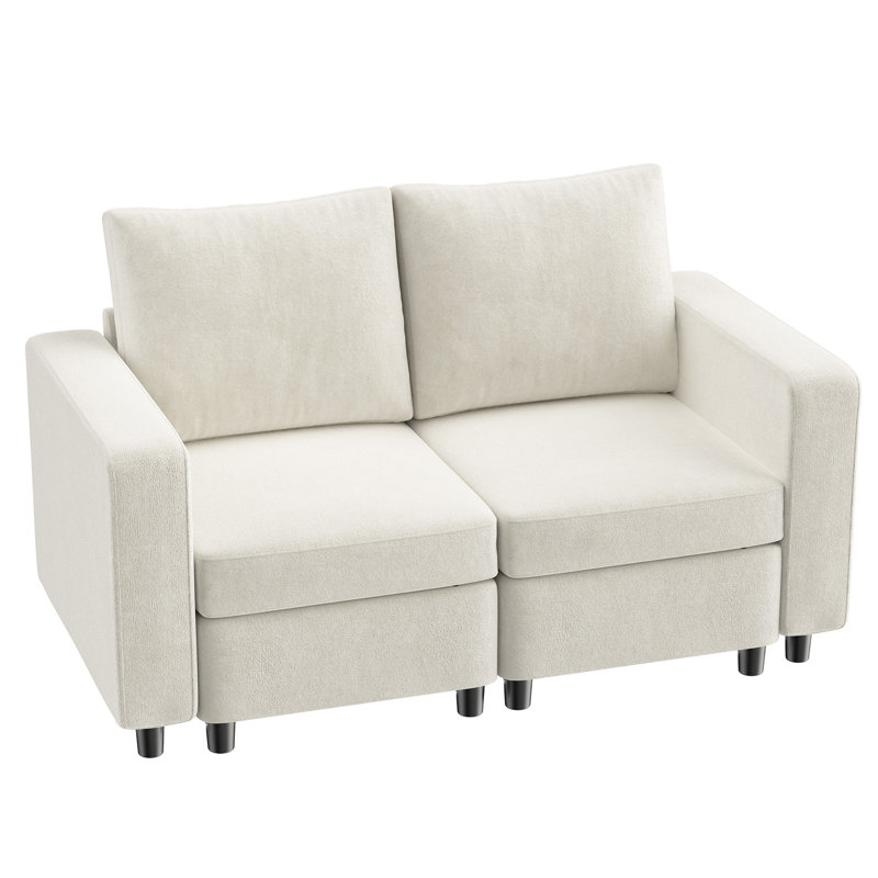 Causeuse rembourrée 60,8 po, Blanc