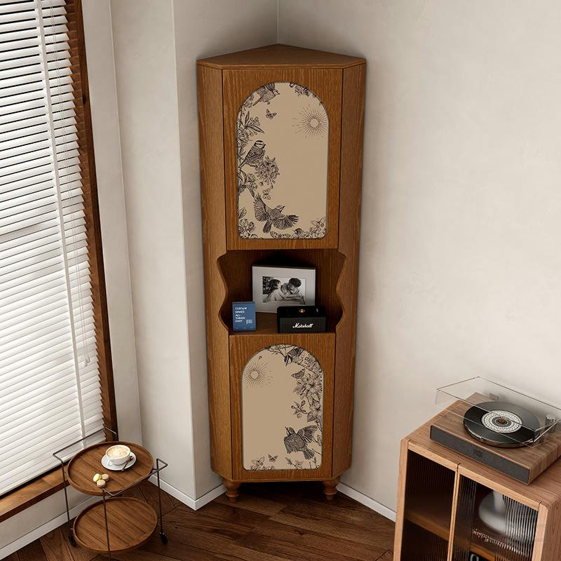 Armoire de rangement 70,87 "triangulaire en bois massif brun