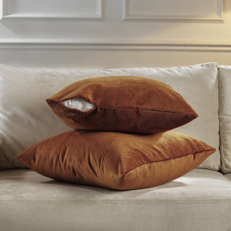 Matte Velvet Pillow Cover, 14" x 14", 59 Spice
