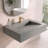 Pyramid 36" Wall Mounted Rectangular Solid Surface Bathroom Sink in Matte Finish - Black, With Faucet Hole