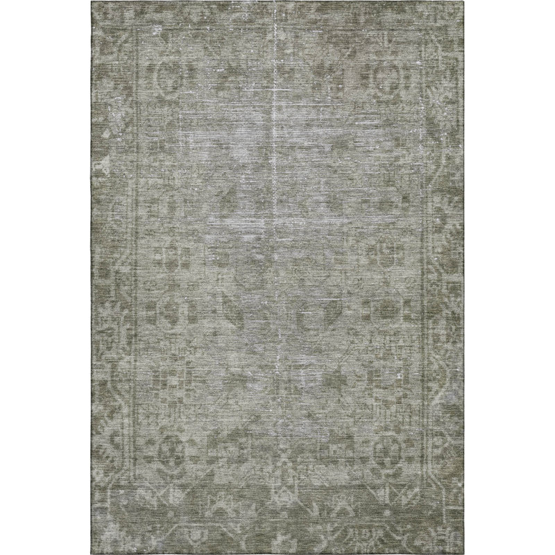 Premium Machine Washable Larock AMF1228 Global Rug, Rectangle 3' x 5'