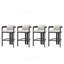 Tabouret de bar d'extérieur en aluminium Pula, chaise de bar, structure noire avec coussin gris, ensemble de 4-234554697
