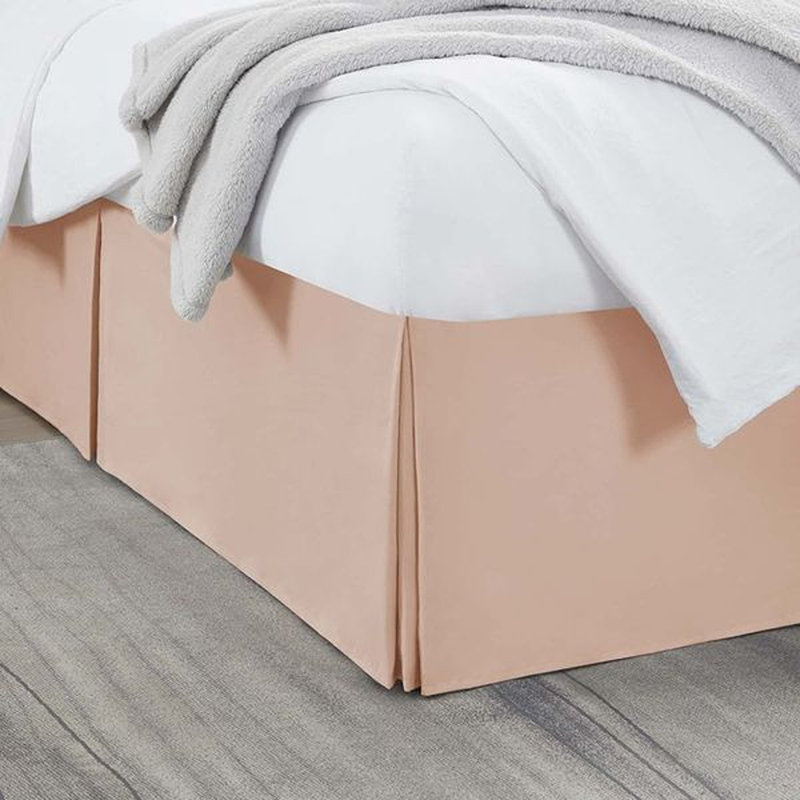 Luxury Pleated 14" Bed Skirt, Peach, Full